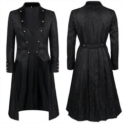 Medieval Halloween Men's Steampunk Noble Princes Cosplay Costume Retro Victorian Jacquard Tailcoat Coat Renaissance Long Jacket