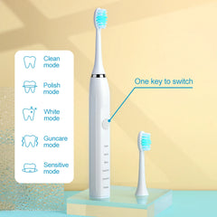 Portable Sonic Electric Toothbrush for Men and Women USB Rechargeable