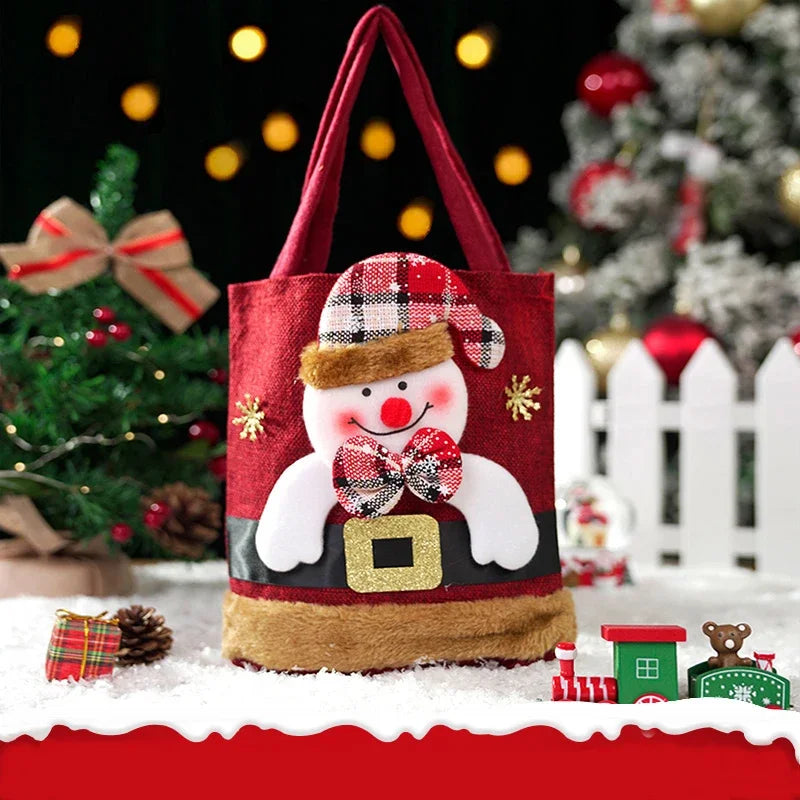 Christmas Tote Bag Snowman Bear Candy Bag