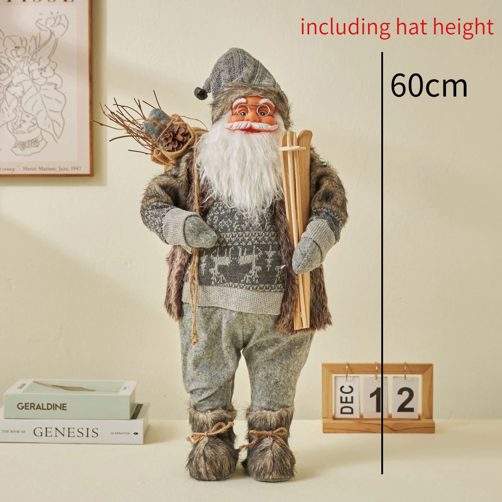 Santa Claus Doll Christmas Doll Desktop Santa Claus Figure Santa Figurine Ornament 2023 Xmas Decor Home Christmas