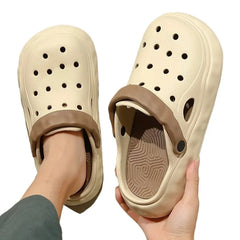 Men Garden Shoes Slip-on Slides Comfortable  Outdoor Sandals Lightweight Beach Slippers Platform Sandals