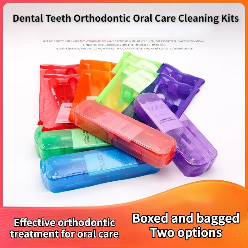 Dental Teeth Orthodontic Protective Floss Thread Wax Foldable Toothbrush