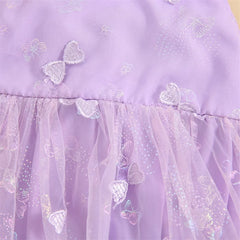 New Born Infant Baby Girls Sleeveless Mesh Butterfly Dress Romper Purple Bodysuit Skirt Sling Princess Dress