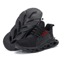 Quality Safety Shoes Men Rotary Buckle Work Shoes Air Cushion Indestructible Sneakers