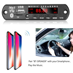 DC 5V 12V Wireless MP3 Decoder Board Bluetooth 5.0 WMA Audio Module USB TF Radio With Screen With Remote Control For Car