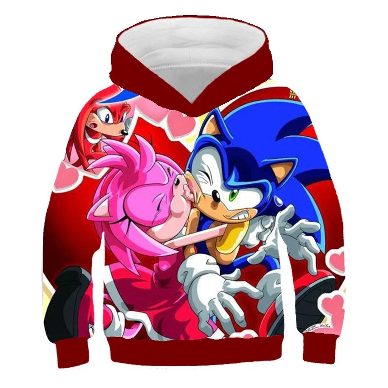 Fashion Sonic Hoodie For Kids Boys Girls Children Autumn Long Sleeve Printed Anime Sweatshirts Cool Tops Tees Men Women Clothing