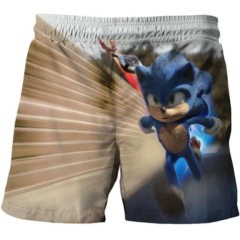 Beach pants for children 4-14Y Sonic The Hedgehog shorts pants Girls Boys Harajuku pants For Kids 3D Cartoon Print