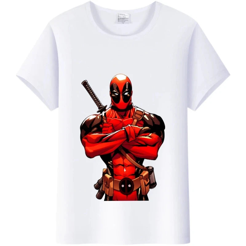 Fashion Tshirt Marvel Cartoon Deadpool Graphics  Tee Summer Top Short Sleeve