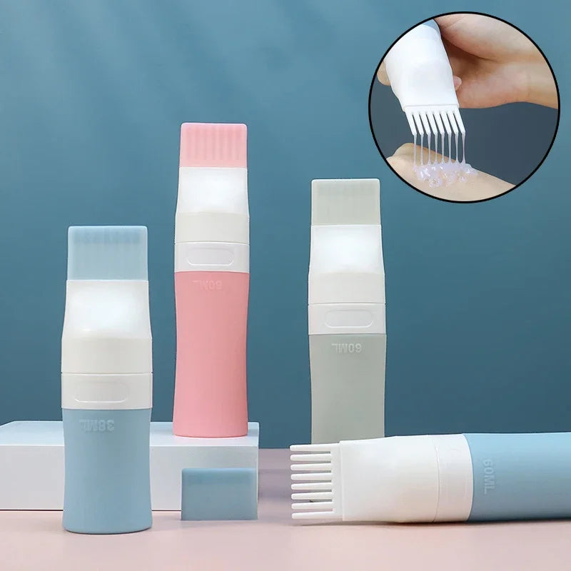 38/60/80ml Hair Dye Applicator Bottles Plastic Dyeing Shampoo Bottle Oil Comb Brush