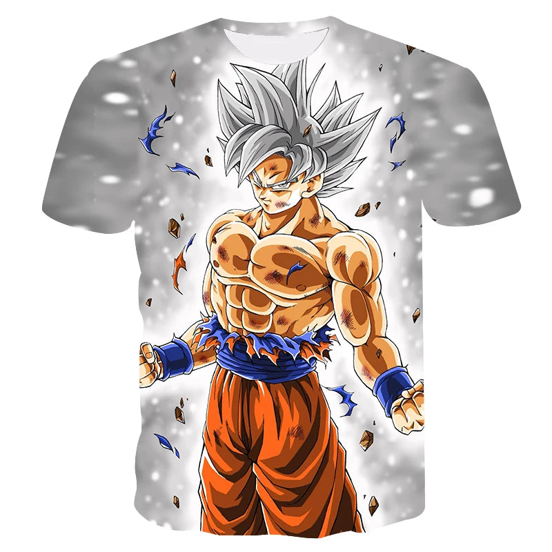 Men's cartoon anime Dragon Ball Z T-shirt for children and boys T-shirt for children's summer short sleeved men's T-shirt