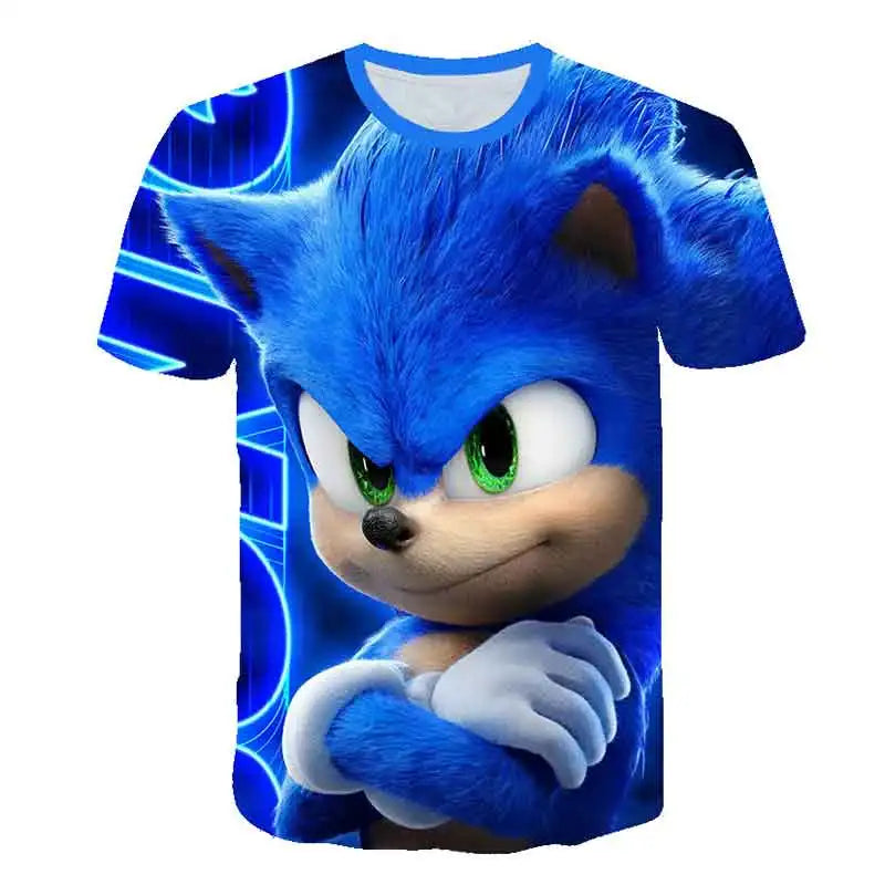 Summer New T-shirts Boys Sonics T-shirt Shorts 2 Pcs Sets Kids Boys Anime T Shirt Summer Children Baby Clothes Sets