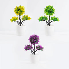 Green Artificial Plants Potted Bonsai Small Tree Plants Fake Flowers Potted Ornaments