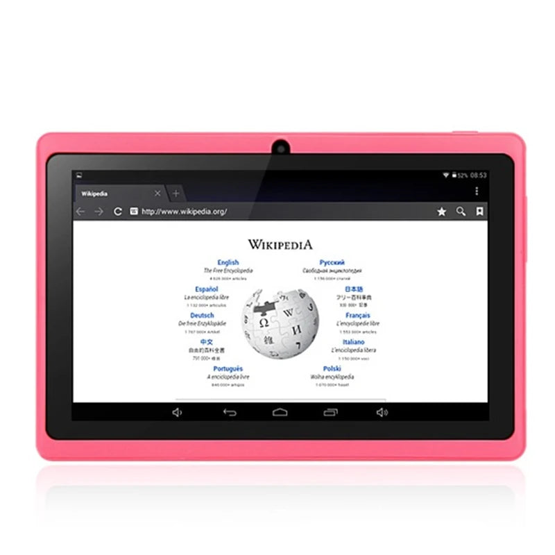 Hot Sales 7 INCH RAM 512 MB 8GB ROM A33 Android 4.4 Pink Tablet PC Quad Core Dual Camera WIFI Micro USB Bluetooth