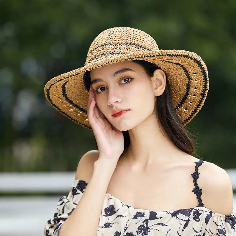 r New Straw Hat Women's Sunshade and Face Shield Hat