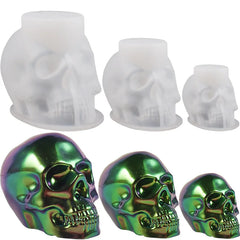 3D Skull Candle Silicone Mold Halloween DIY Handmade Epoxy Resin Mold Desktop Ornament