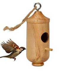 Wooden Hummingbird House Wild Bird Tree Hanging Feeder For Outdoor Garden Yard Decoration Swallow Sparrow Nesting Supplies