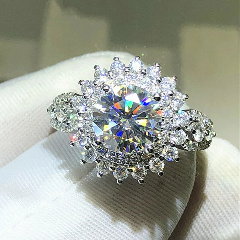 Wedding Rings for Women Luxury Fashion Inlaid with White Zircon Stones Ring Jewelry