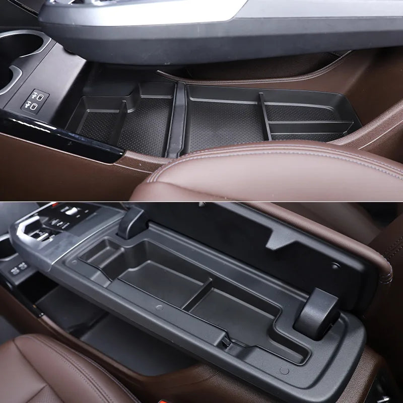 For BMW X1 U11 2023-2024 TPE Black Car Center Console Water Cup Holder Storage Box Car Interior Accessories