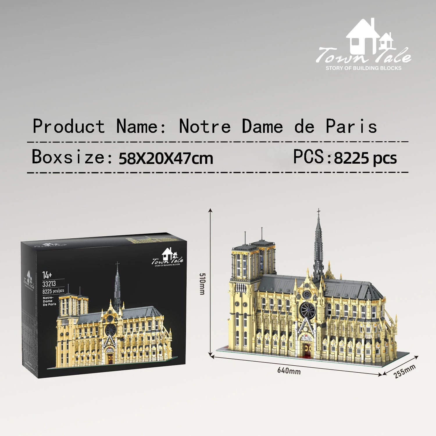 Notre Dame de Paris Building Blocks World Classic Architectural Model MOC Bricks Kits Difficult Assembly Toy