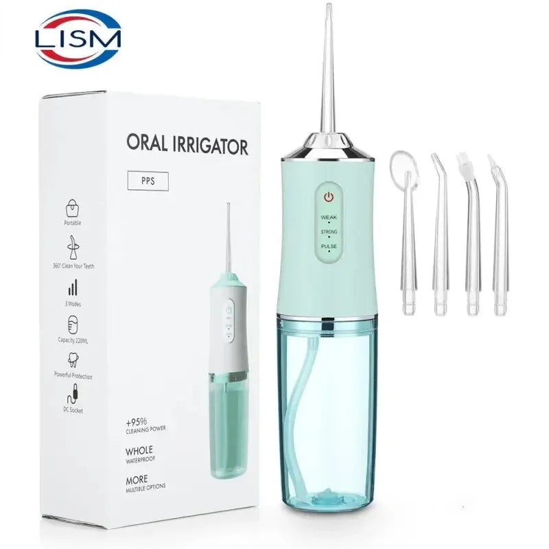 Oral Irrigator Portable Dental Water Flosser USB Rechargeable Water Jet