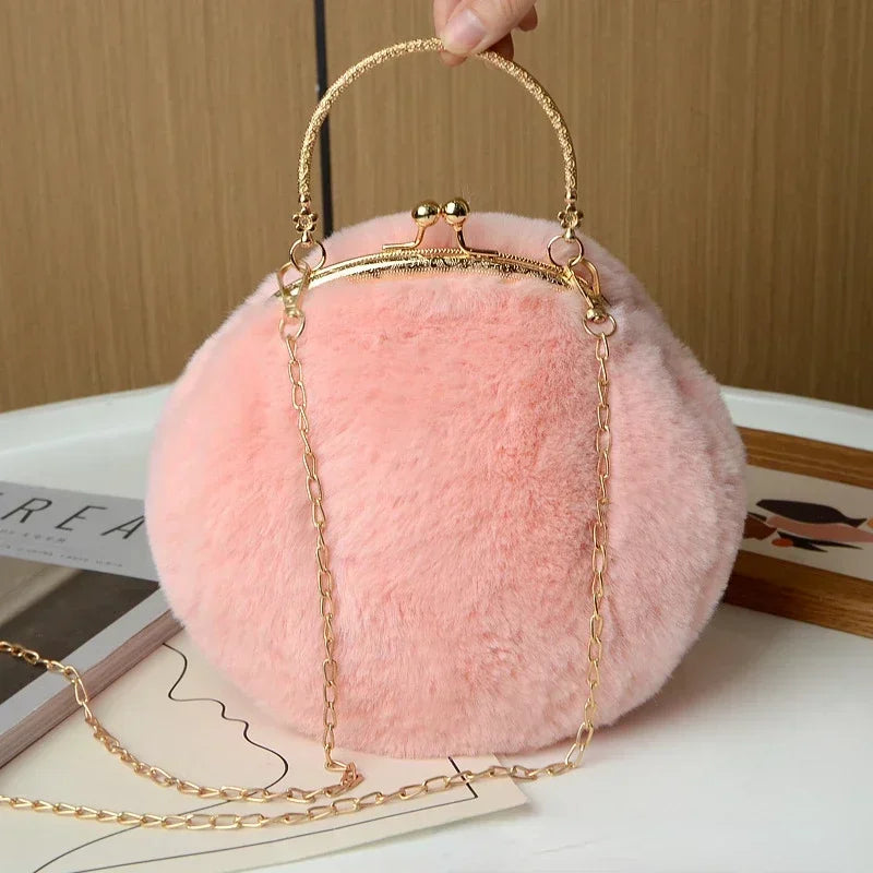 Cute Plush Rabbit Crossbody Bags for Women Korean Version Cute Purses and Handbags