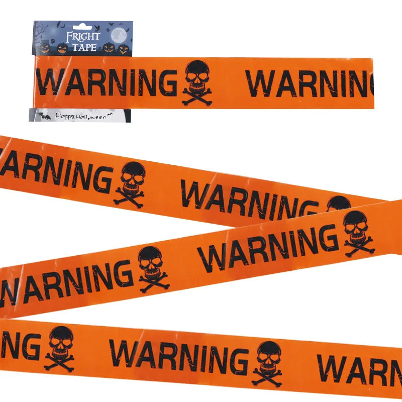 Halloween Props Window Prop Warning line Plastic Skull Head Warning Tape