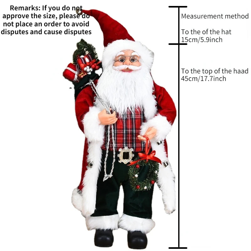 Santa Claus Silver Sequins Christmas Decorations Nordic Cross-border New Doll Ornaments 2023 Merry Christmas Home Decorations