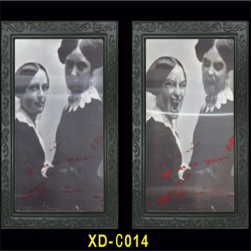 Halloween Decoration Changeable 3D Ghost Face Photo Frame Horror Portrait Picture