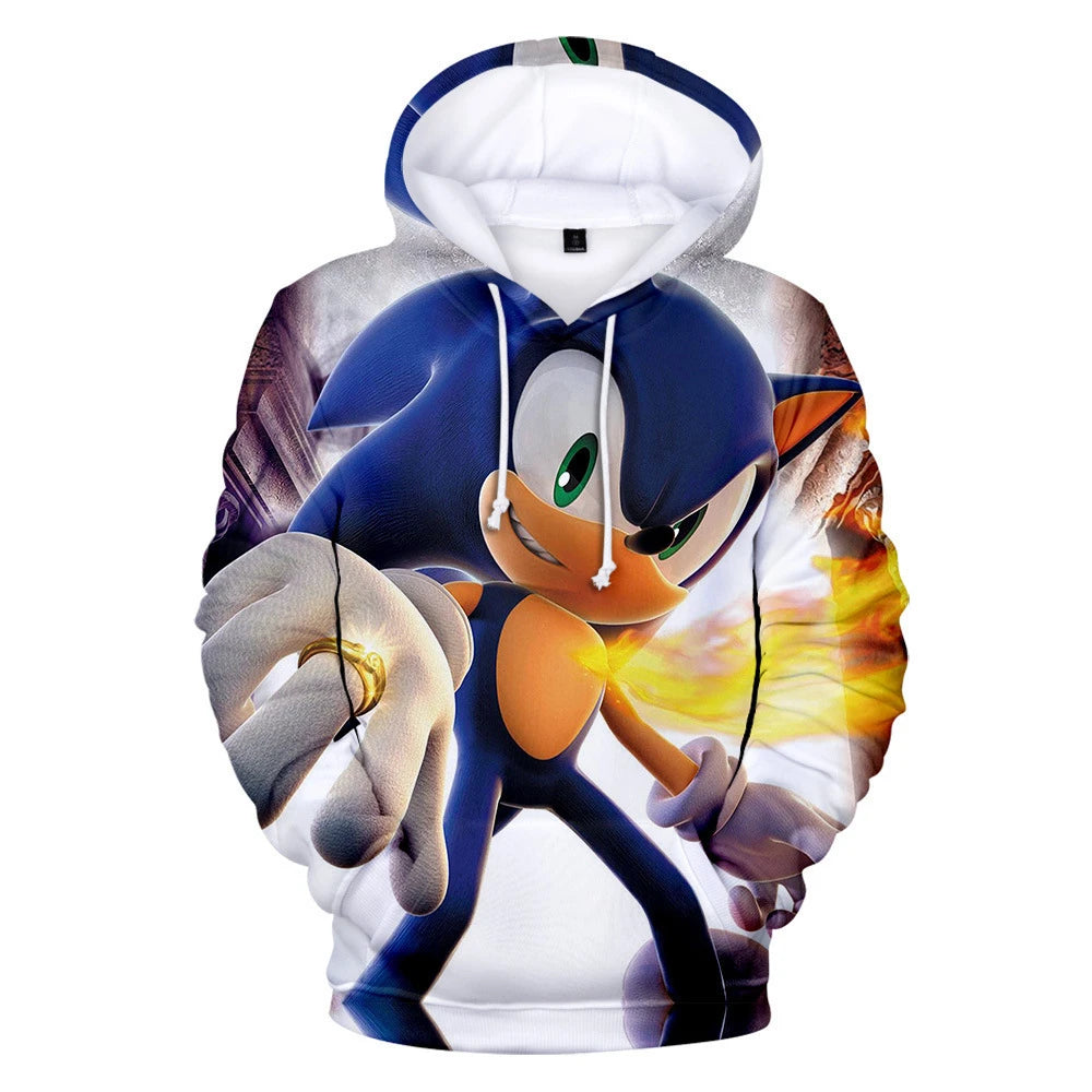 Children's Clothes Sonic 3D Hoodie for Kids Boys and Girls Cartoon Printing Sweatshirt Long Sleeve Spring Autumn Animation