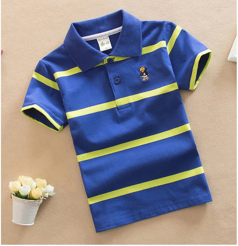 Summer Boys Polo Shirts Short Sleeve T-shirt For Kids Boy Bottom Solid Color Children Sweatshirts Baby Clothing