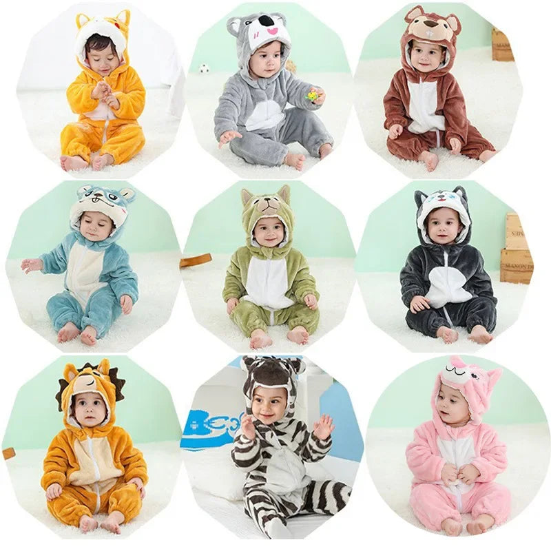 Baby Rompers Winter Kigurumi Lion Costume For Girls Boys