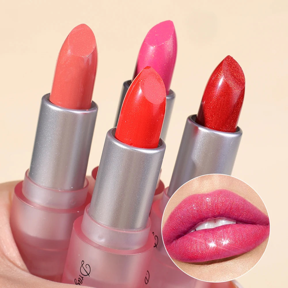 Glitter Lipstick Waterproof Nude Lips Makeup Moisturizing Lip Gloss