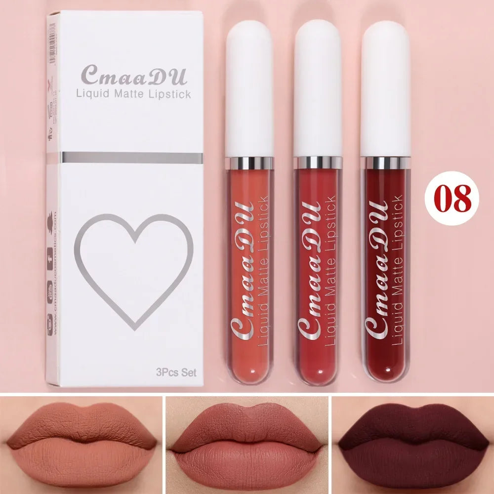 Waterproof Matte Nude Lip Gloss Brown Nude Pigment Dark Red Long Lasting Velvet Liquid Lipstick