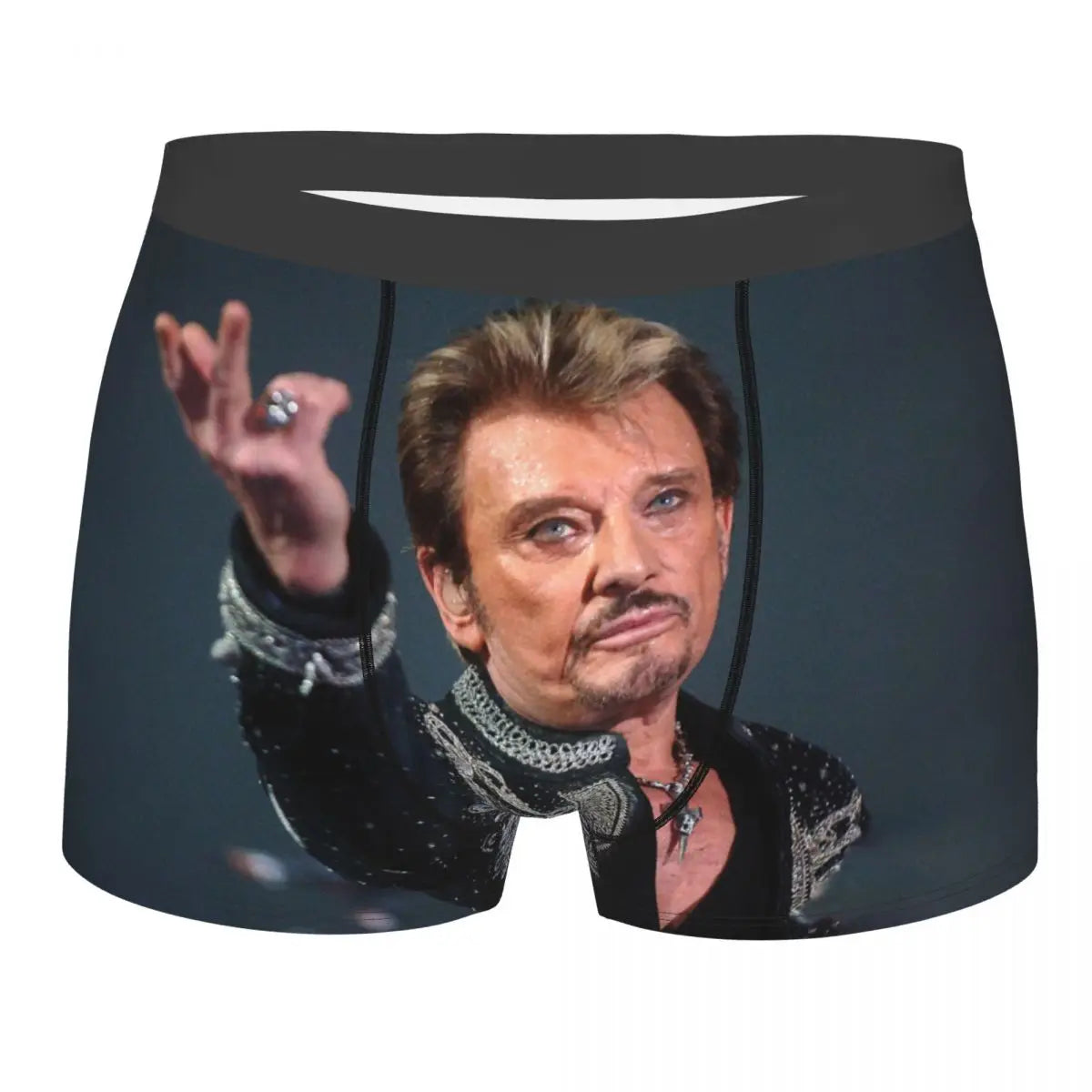 Custom Male Fashion Johnny Hallyday Underwear French Singer Rock Music Boxer Briefs Soft Shorts Panties Underpants