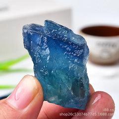 Natural Blue Fluorite Crystal Stone