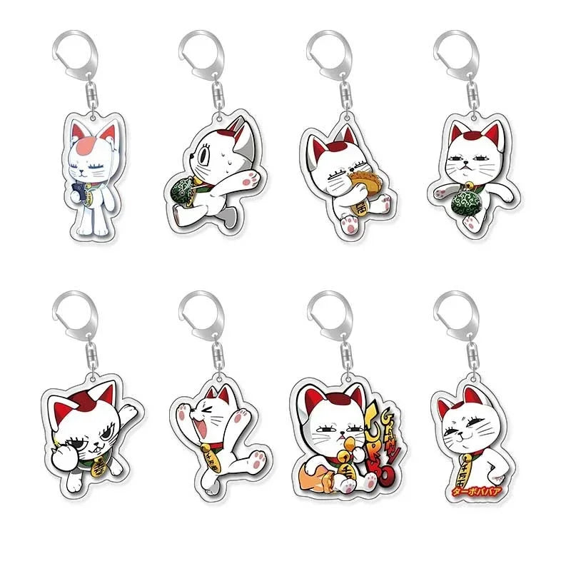 8PCS Anime Dandadan Momocute momo Cartoon Acrylic Key Ring Keychain Jewelry Pendant Friends Children Gift Accessories Bag Charms