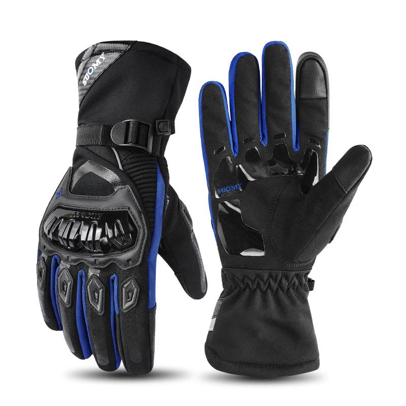 Autumn and Winter Plush Warm, Windproof, Waterproof Outdoor Skiing, Cycling, Motorcycle Glove Screen