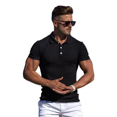 Father Sons Classic Black Ribbed POLO Shirt