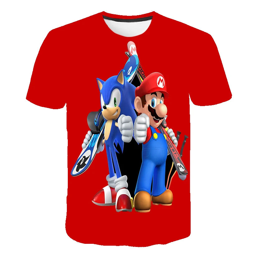 Boys Sonic T-Shirt Kids TShirts Baby Boys Casual Short Sleeves Print T-shirt For Boy Summer Children Tee Shirts Tops