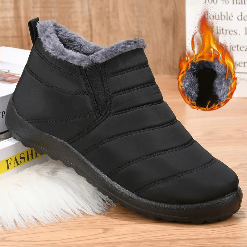 Boots Men Snow Outdoor Mens Fur Shoes Men's Winter Boots Hiking Ankle Boots Work Shoes Footwear