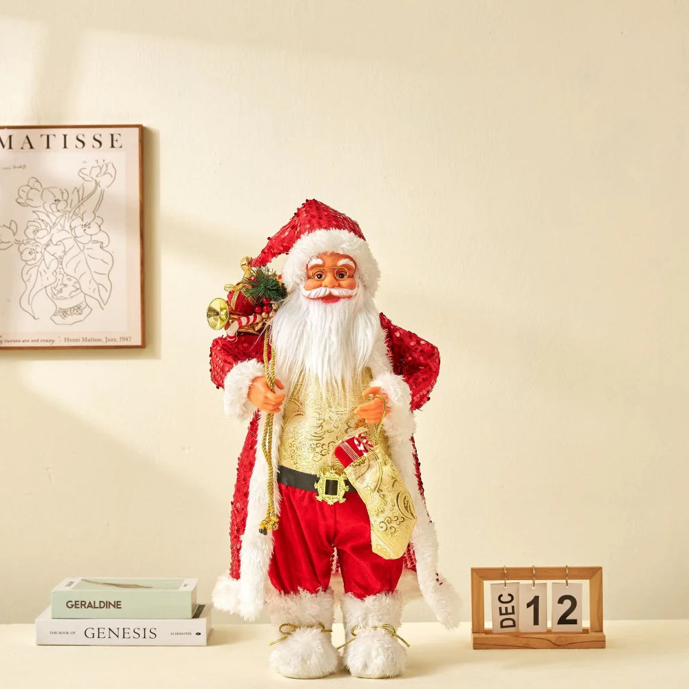 Santa Claus Doll Christmas Doll Desktop Santa Claus Figure Santa Figurine Ornament 2023 Xmas Decor Home Christmas