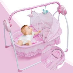 Electric Auto-Swing Baby Crib Cradle Sleep Bed Infant Rocker+Net Music Bluetooth Music Adjustable+ Mat