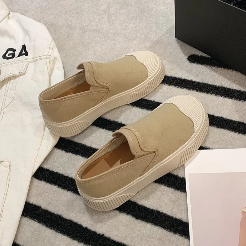 Women's Shoes Canvas Loafers Women's Design Sense Sneakers Slip-on Flat-bottom Casual Platform Shoes