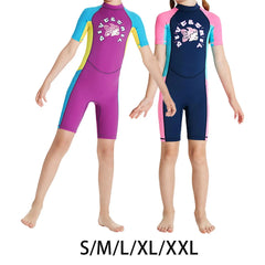 Kids Swimsuits Water Resistant Thermal Keep Warm Back Zipper swim wear for