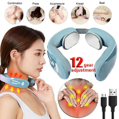 Electric Pulse Ems Portable Neck Massager