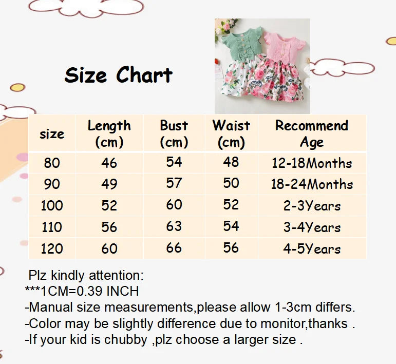 Baby Girl Sleeveless Floral Fashion Dress