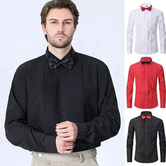 American size men's tuxedo shirt long sleeve spring and summer fashion new non-ironing formal business solid color plus size