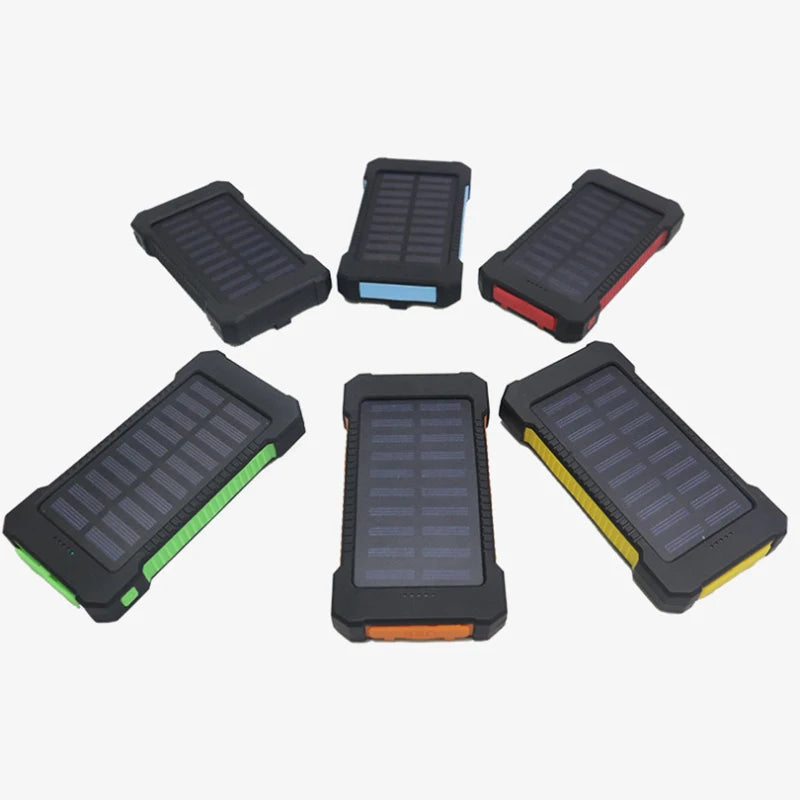 20000mAh Solar Power Bank Portable Solar Charger External Battery Pack for iPhone 14 Huawei Xiaomi Samsung Power bank with Light