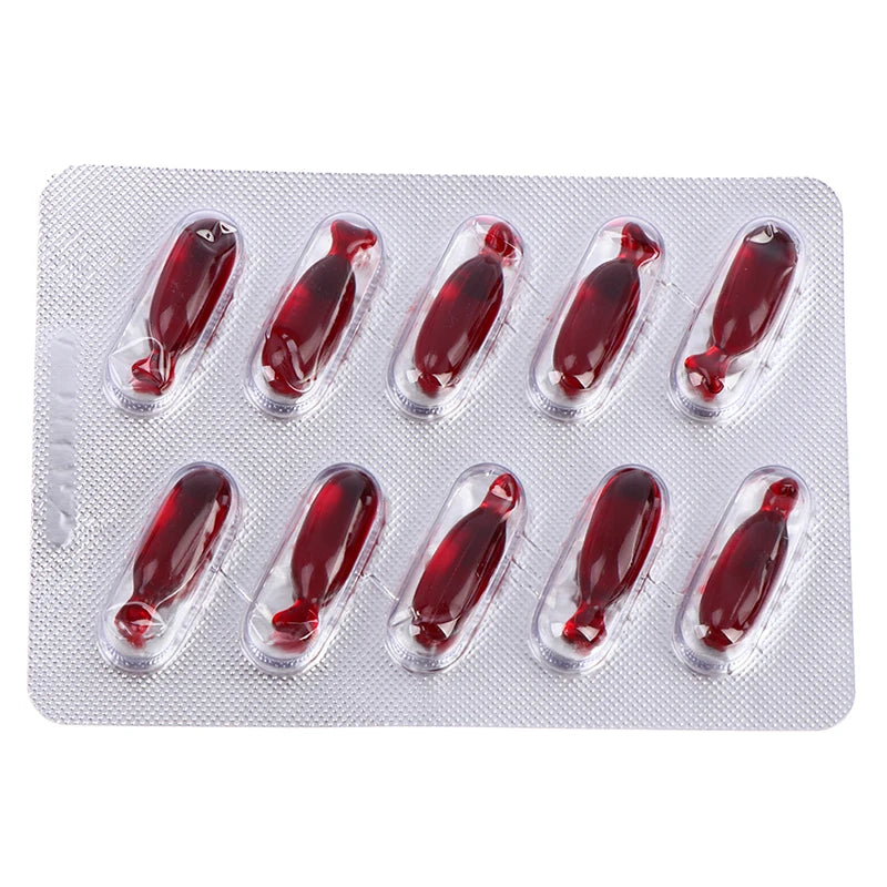 10Pcs Halloween Realistic Fake Blood Pills for Adults Vampire Capsules Horror Scary Funny Trick Toys