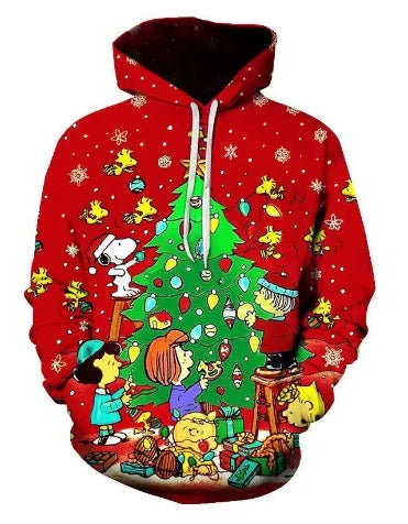 Christmas Men's Funny Sweatshirt Unisex 3d Printed Winter Snowman Santa Claus Printed Hoodie Harajuku Fashion Pullover